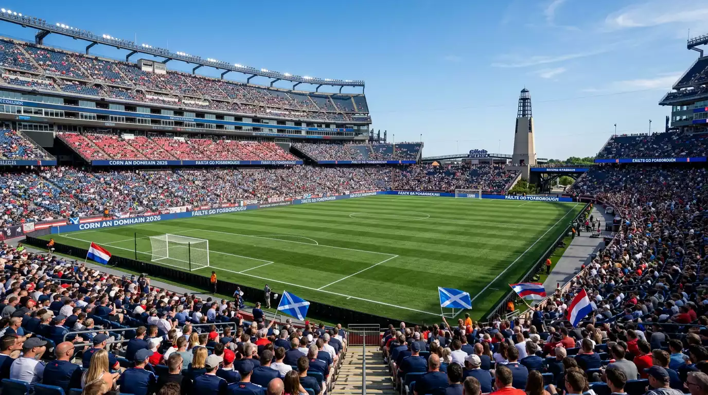 Gillette Stadium i mBostún do Corn an Domhain 2026