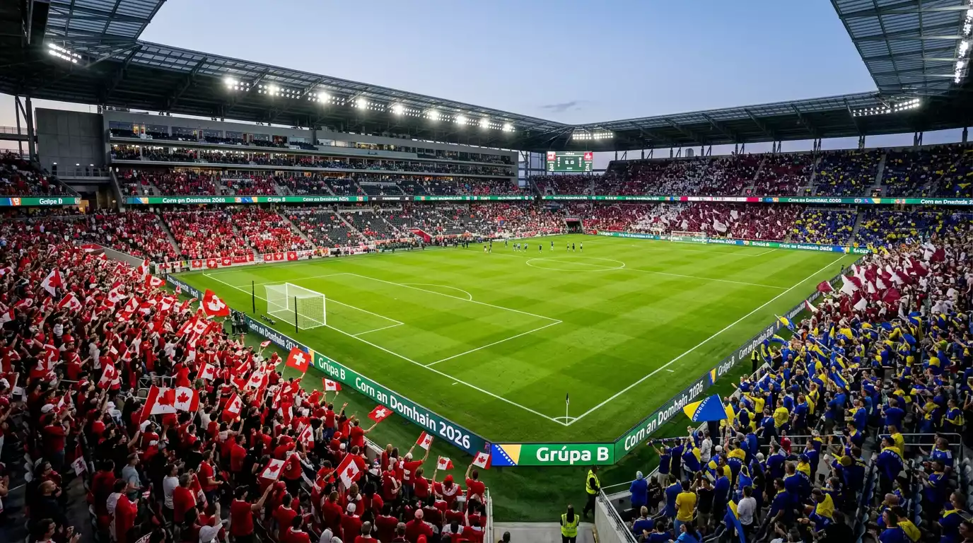 Grupa B ag Corn an Domhain 2026 le Ceanada An Eilvéis Catar agus An Bhoisnia